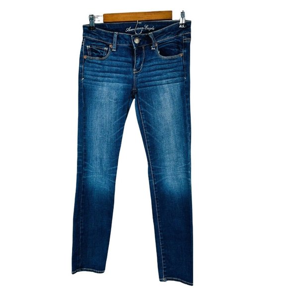 American eagle jeans skinny sz 4 short dark wash Super Stretch